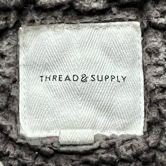 Thread & Supply Sherpa Hoodie Pullover Small Gray - Picture 2 of 4